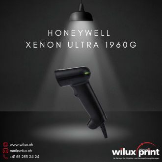 Seitenansicht des Honeywell Xenon Ultra 1960g – Nachfolger des Xenon XP 1950g (End of Life). Robustes und ergonomisches Design für Einzelhandel und Leichtindustrie.