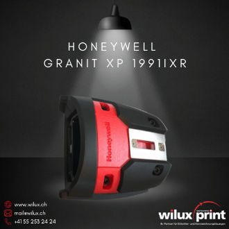Honeywell Granit XP 1991iXR (End of Life) – Draufsicht in Schwarz-Rot. Nachfolgemodell: Honeywell Granit Ultra 2105i
