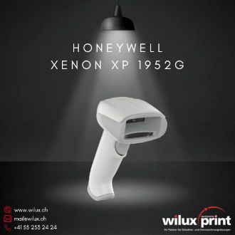 Honeywell Xenon XP 1952g (End of Life) in Weiss, Frontansicht – kabelloser Barcode-Scanner mit Bluetooth 4.2 für Einzelhandel und Logistik. Nachfolger: Honeywell Xenon Ultra 1962g.