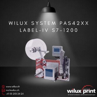 Label-IV S7-1200 der PAS42xx Etikettieranlage — vollintegrierte Steuerungsvariante mit Siemens S7-1200 SPS und Bedienpanel mit Touchpanel und Funktionstasten