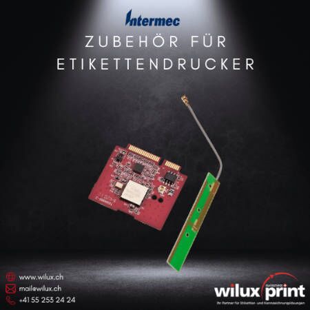 Zubehör für Etikettendrucker: WLAN und Bluetooth Modul für Intermec Etikettendrucker zur kabellosen Verbindung, verbessert die Flexibilität und Effizienz in Etikettendruckprozessen.