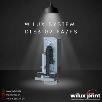 Pneumatikadapter des WILUX System DLS3102 PA/PS Etikettenapplikators für präzise Etikettenapplikation im Stillstand. Ideal für automatisierte und effiziente Etikettenplatzierung.